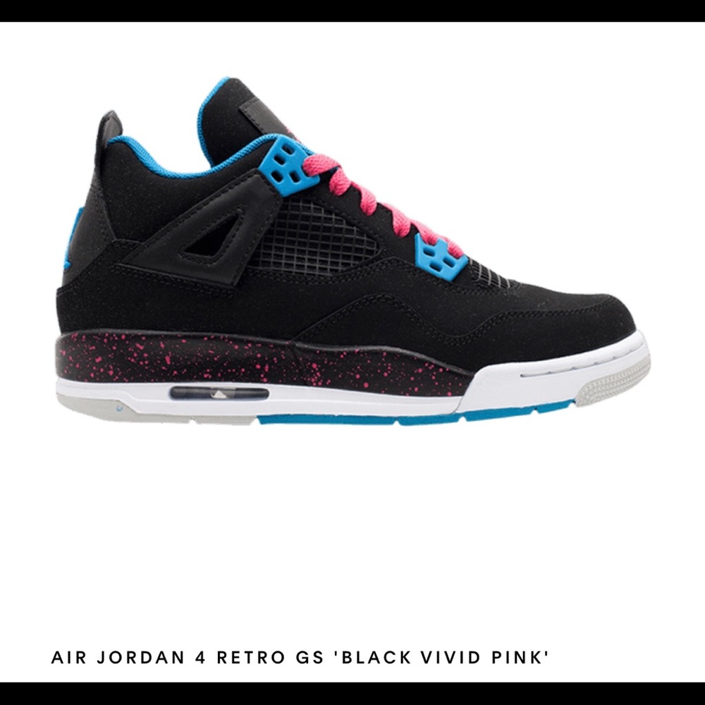 Jordan 4 Retro Black Vivid Pink Dynamic Blue (GS)
